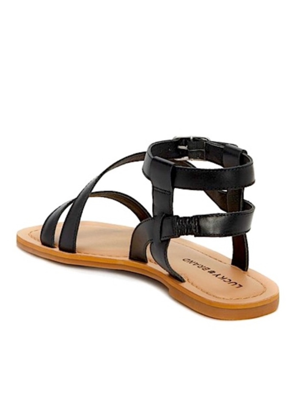 Lucky Brand Black Strappy Ankle Buckle Sandals - Picture 4 of 8